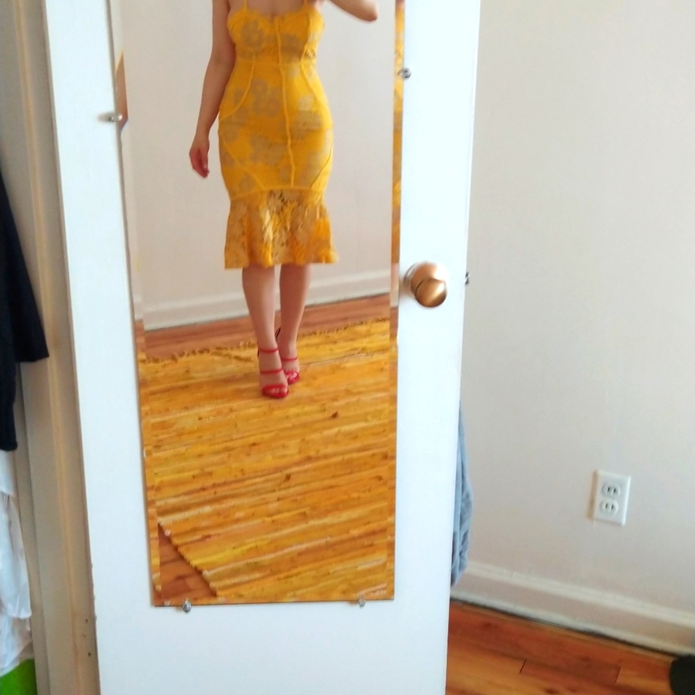 Honey punch, yellow, small dress. Never worn